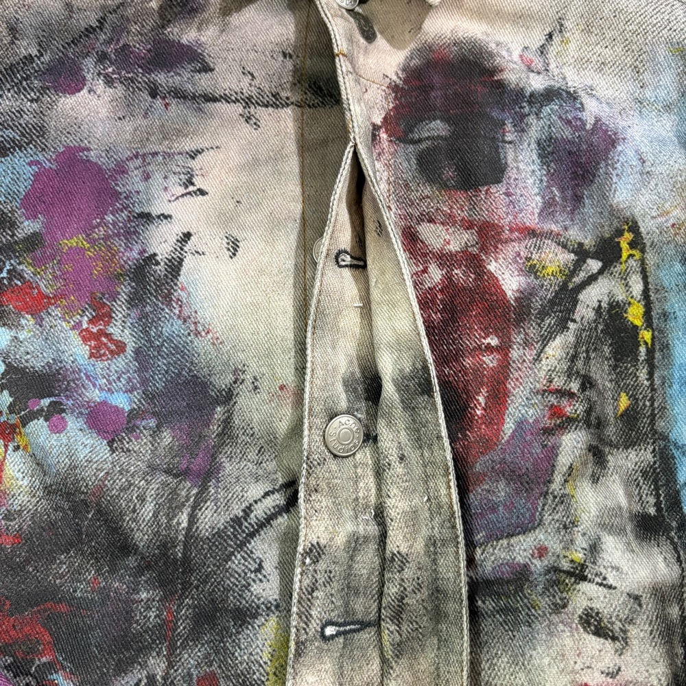 Acne Studios Splatter Print Denim Jacket - Picture 3 of 8
